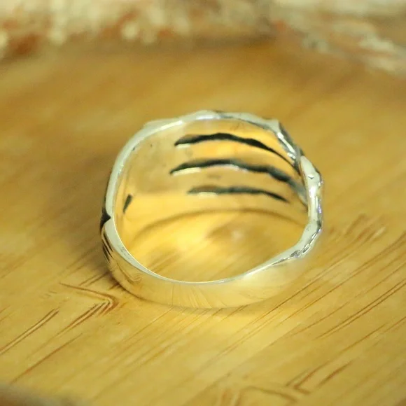 925 Sterling Silver HAND BONES Men's Rings Size 12.25 - Picture 8 of 8